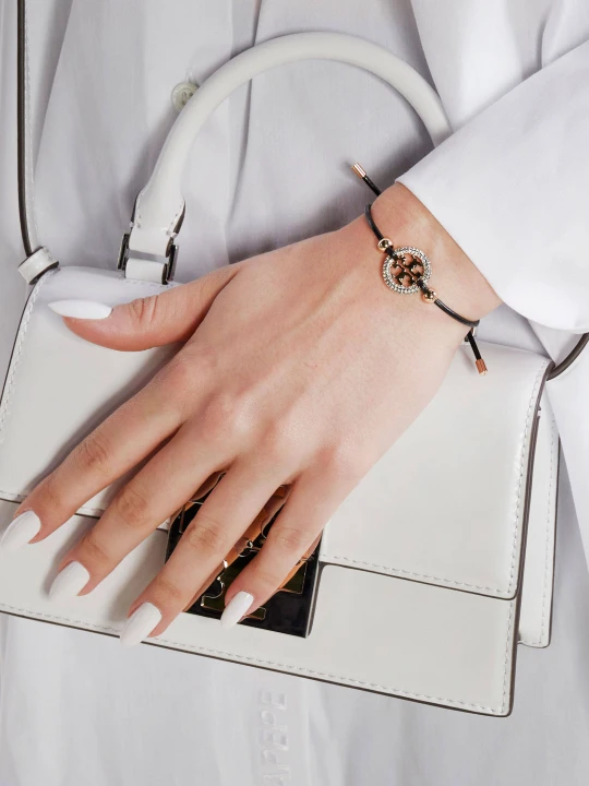 Zdjęcie produktu TORY BURCH Skórzana bransoletka Miller Slider czarny