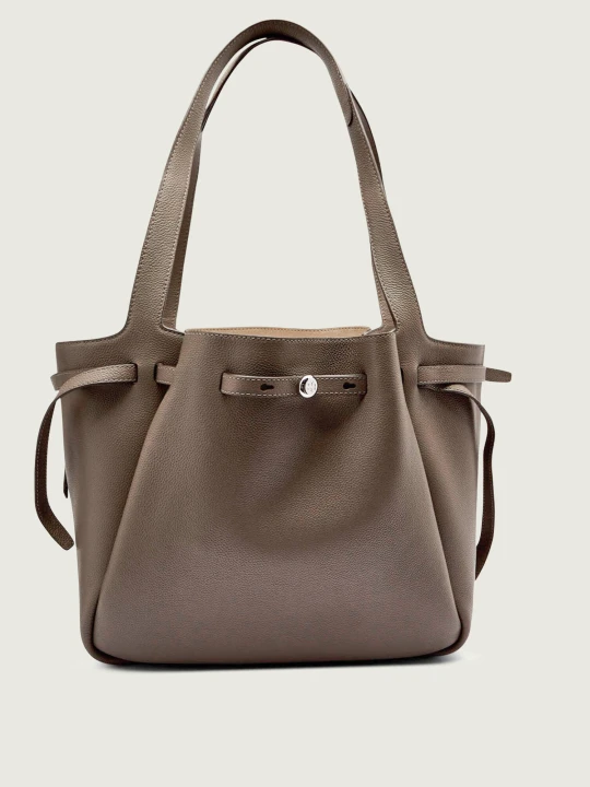 Zdjęcie produktu TORY BURCH Skórzana shopperka Romy Large brązowy