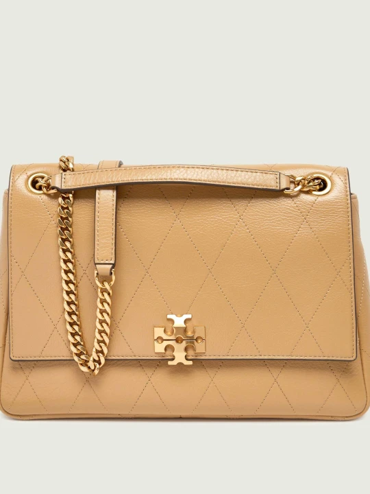 Zdjęcie produktu TORY BURCH Skórzana torebka na ramię Charlie beżowy