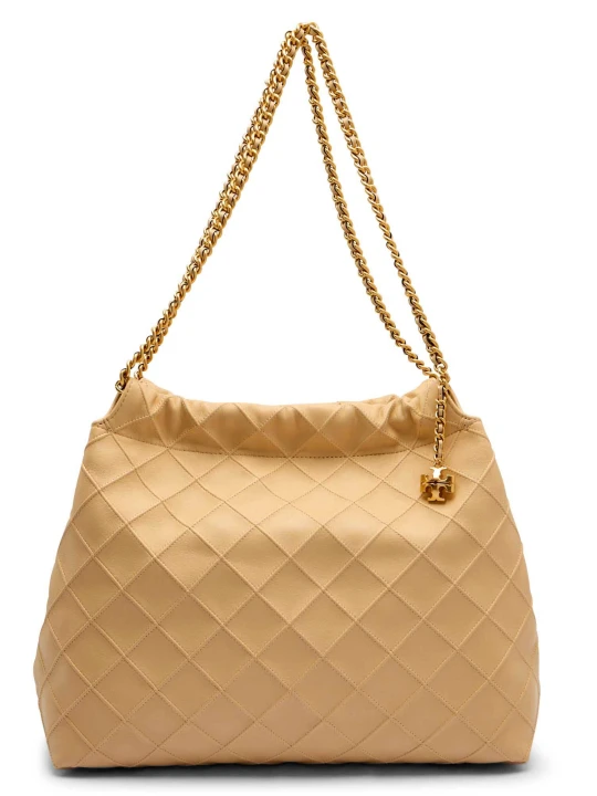 Zdjęcie produktu TORY BURCH Skórzana torebka na ramię Fleming beżowy