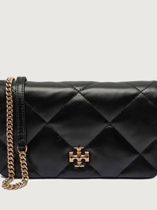 Zdjęcie produktu TORY BURCH Skórzana torebka na ramię Kira Diamond czarny