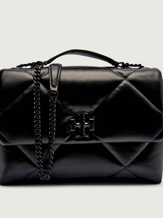 Zdjęcie produktu TORY BURCH Skórzana torebka na ramię Kira Diamond czarny