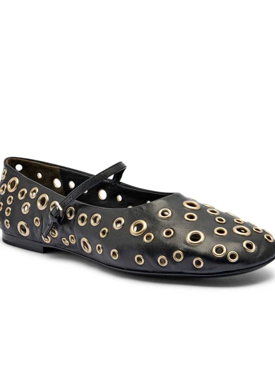 Zdjęcie produktu TORY BURCH Skórzane baleriny EYELET MARY JANE czarny