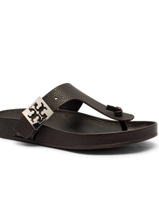 Zdjęcie produktu TORY BURCH Skórzane japonki MELLOW brązowy
