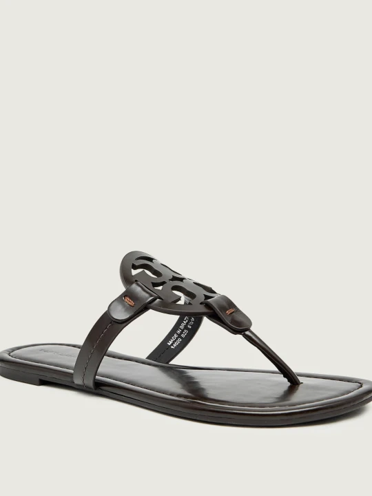 Zdjęcie produktu TORY BURCH Skórzane japonki MILLER brązowy