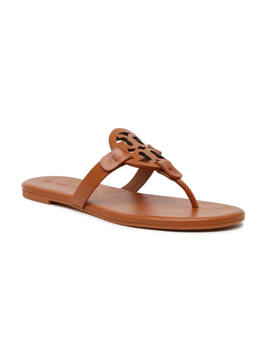 Zdjęcie produktu TORY BURCH Skórzane japonki Miller brązowy