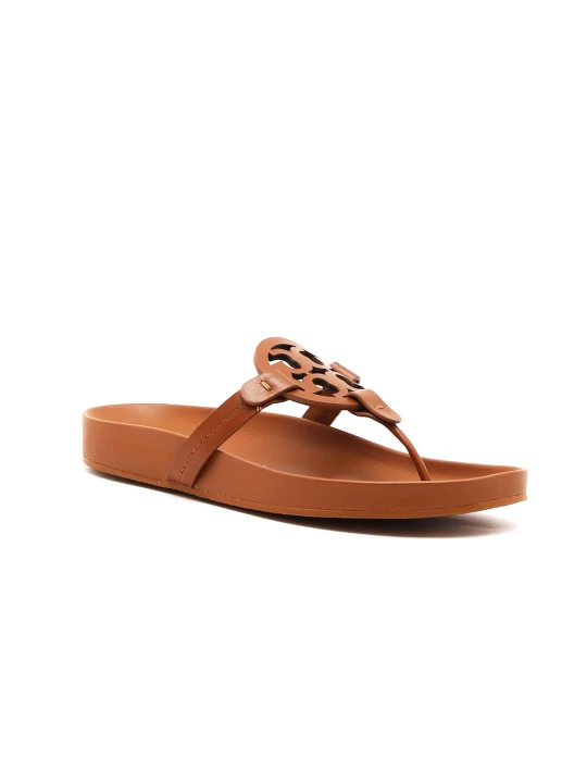 Zdjęcie produktu TORY BURCH Skórzane japonki MILLER CLOUD camel