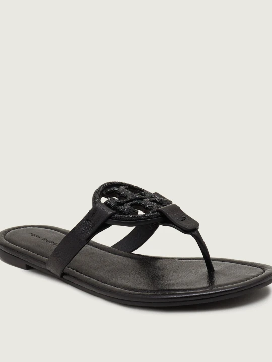 Zdjęcie produktu TORY BURCH Skórzane japonki Miller Pave czarny
