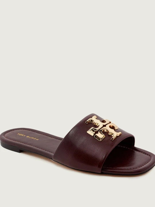 Zdjęcie produktu TORY BURCH Skórzane klapki ELEANOR bordowy