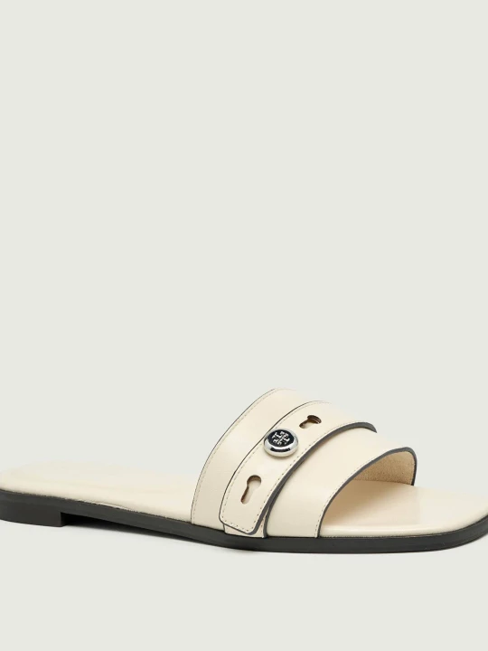 Zdjęcie produktu TORY BURCH Skórzane klapki ROMY beżowy