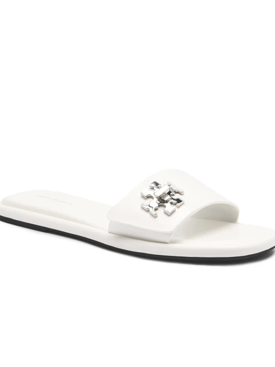 Zdjęcie produktu TORY BURCH Skórzane klapki T LOCK biały