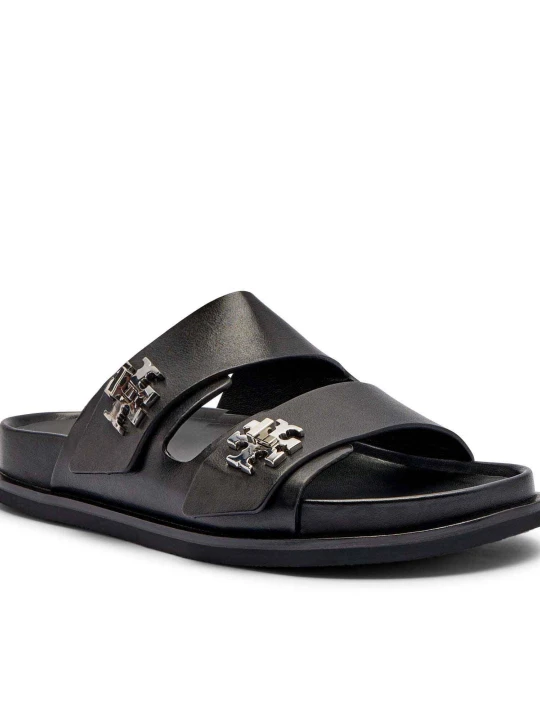 Zdjęcie produktu TORY BURCH Skórzane klapki TURNLOCK SPORT SLIDE czarny
