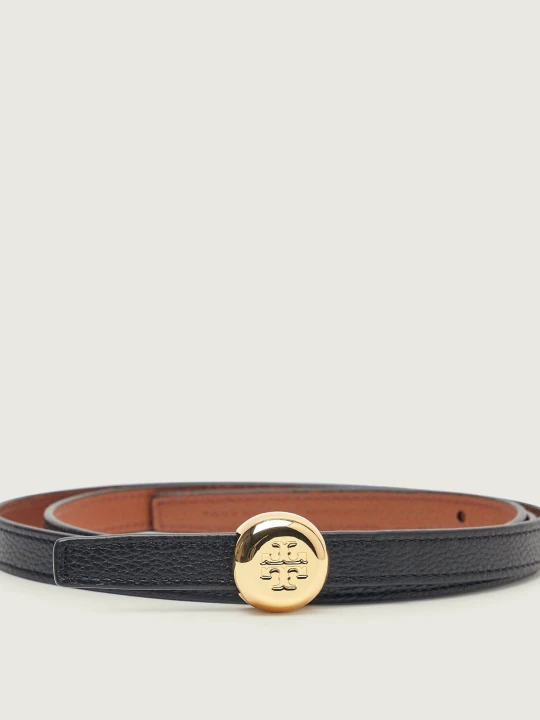 Zdjęcie produktu TORY BURCH Skórzany dwustronny pasek Romy Reversible czarny