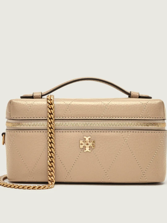 Zdjęcie produktu TORY BURCH Skórzany kuferek Charlie beżowy
