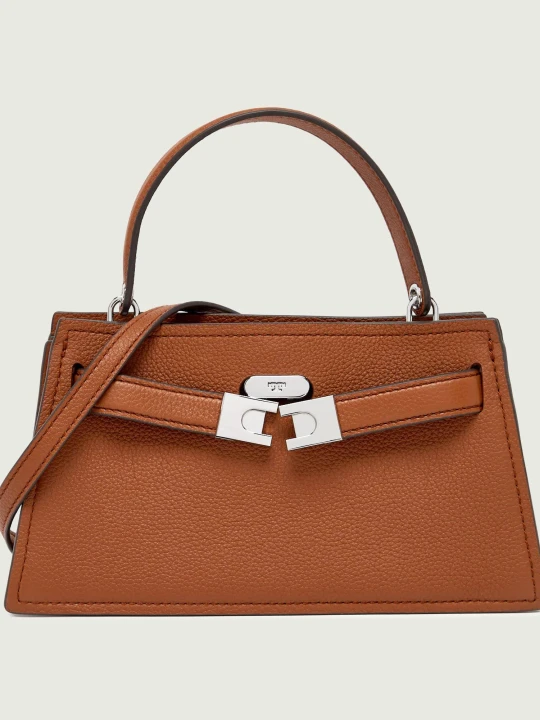 Zdjęcie produktu TORY BURCH Skórzany kuferek Lee Radziwill brązowy