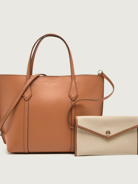 Zdjęcie produktu TORY BURCH Skórzany kuferek + saszetka Perry Small brązowy