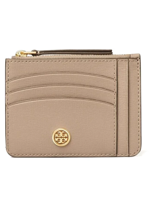 Zdjęcie produktu Tory Burch Skórzany portfel w kolorze beżowym - 11, 5 x 8, 5 cm rozmiar: onesize