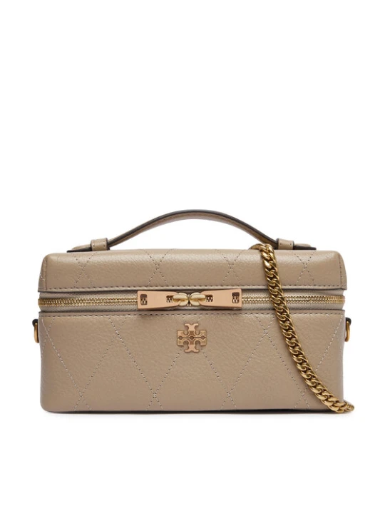 Zdjęcie produktu Tory Burch Torebka Charlie Quilted East-West Vanity Case 186036 Beżowy