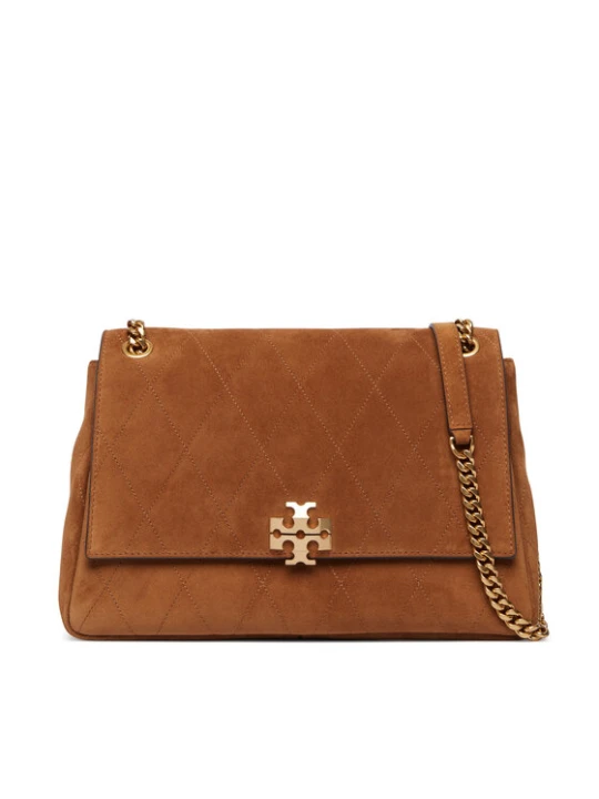 Zdjęcie produktu Tory Burch Torebka Charlie Quilted Suede Shoulder Bag 183357 Brązowy