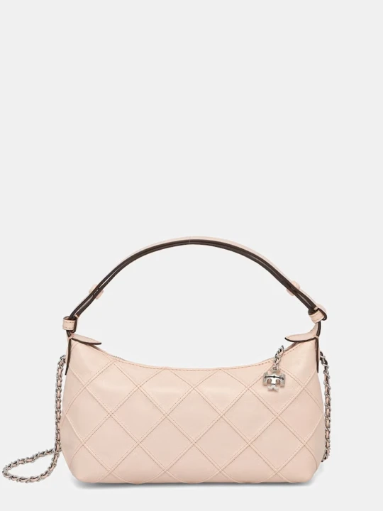 Zdjęcie produktu Tory Burch torebka crossbody damska skórzana Fleming beżowy