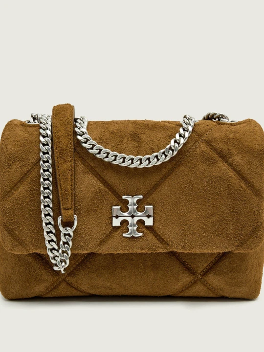 Zdjęcie produktu TORY BURCH Torebka na ramię Kira Diamond | zamsz oliwkowy