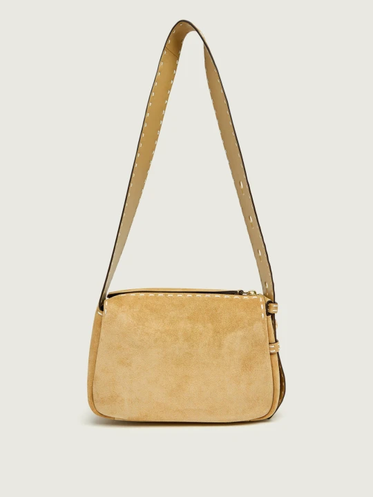 Zdjęcie produktu TORY BURCH Torebka na ramię Romy | zamsz beżowy