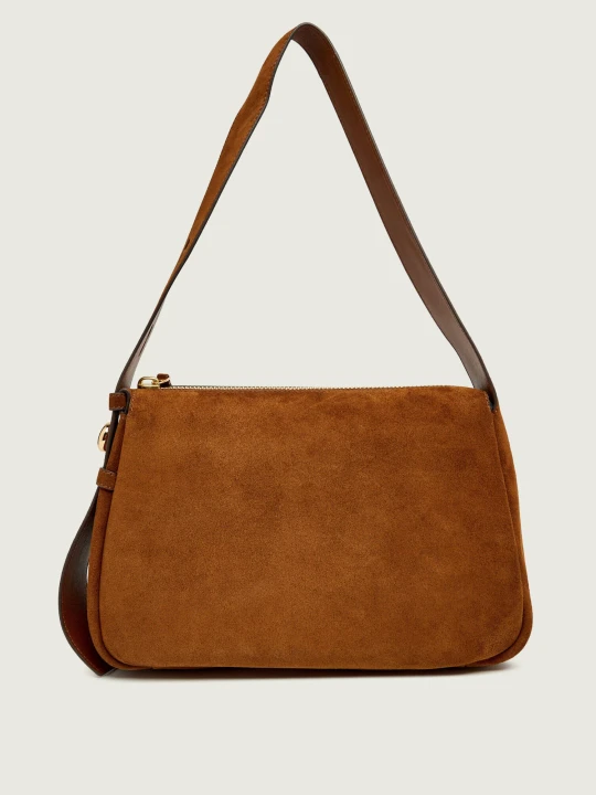 Zdjęcie produktu TORY BURCH Torebka na ramię Romy | zamsz brązowy