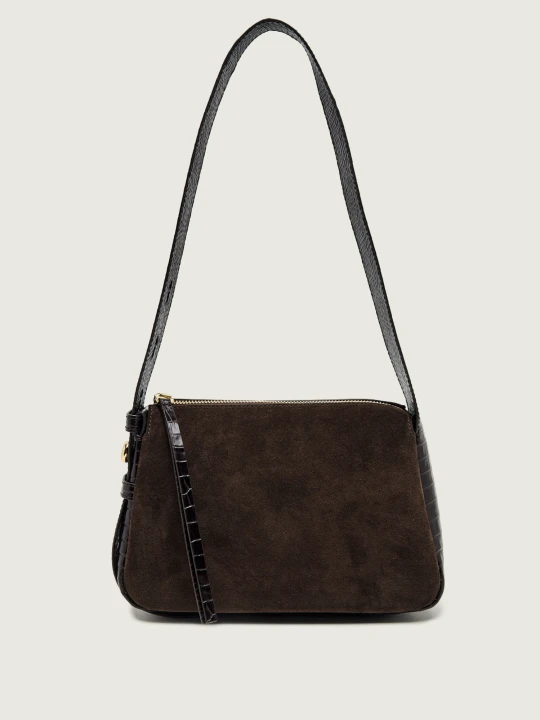 Zdjęcie produktu TORY BURCH Torebka na ramię Romy | zamsz brązowy