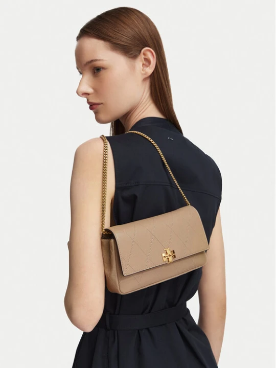 Zdjęcie produktu Tory Burch Torebka Quilted Chain Wallet 186041 Kremowy