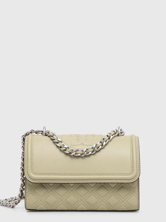 Zdjęcie produktu Tory Burch torebka skórzana Fleming zielony