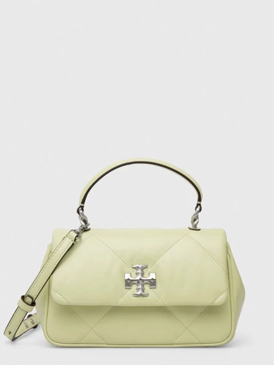 Zdjęcie produktu Tory Burch torebka skórzana Kira Diamond Quilt zielony