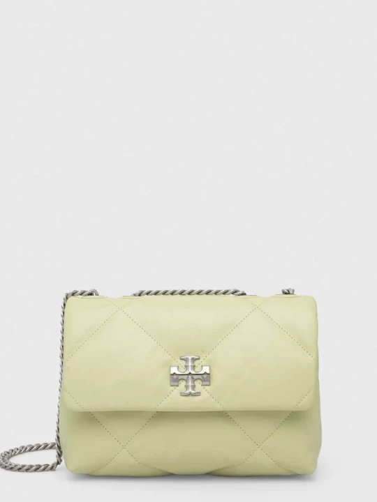 Zdjęcie produktu Tory Burch torebka skórzana Kira Diamond Quilt zielony