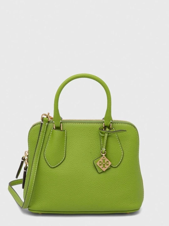 Zdjęcie produktu Tory Burch torebka skórzana Mini Pebbled Swing zielony