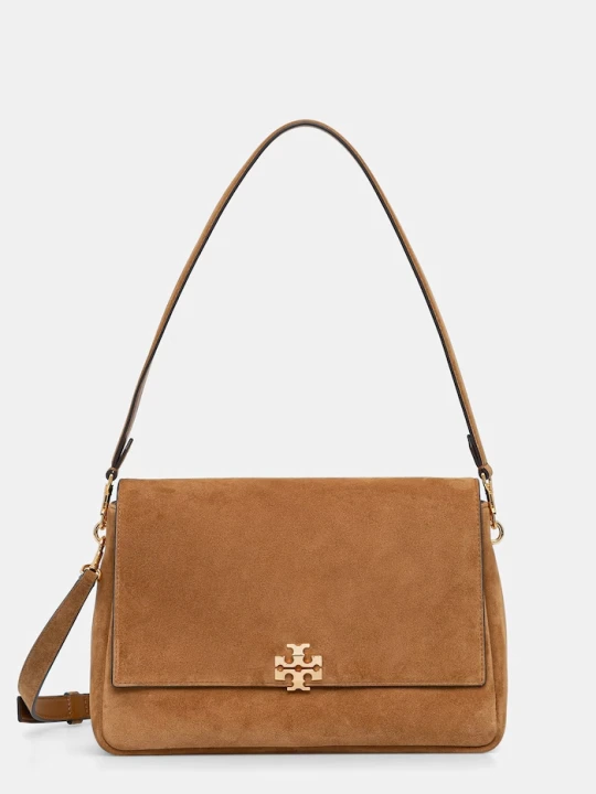 Zdjęcie produktu Tory Burch torebka zamszowa Charlie żółty