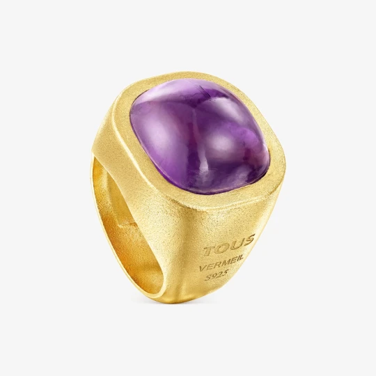 Zdjęcie produktu Tous Nattfall - Pierścionek Z Żółtego Srebra Vermeil Z Ametystem - Tous GOLDEN