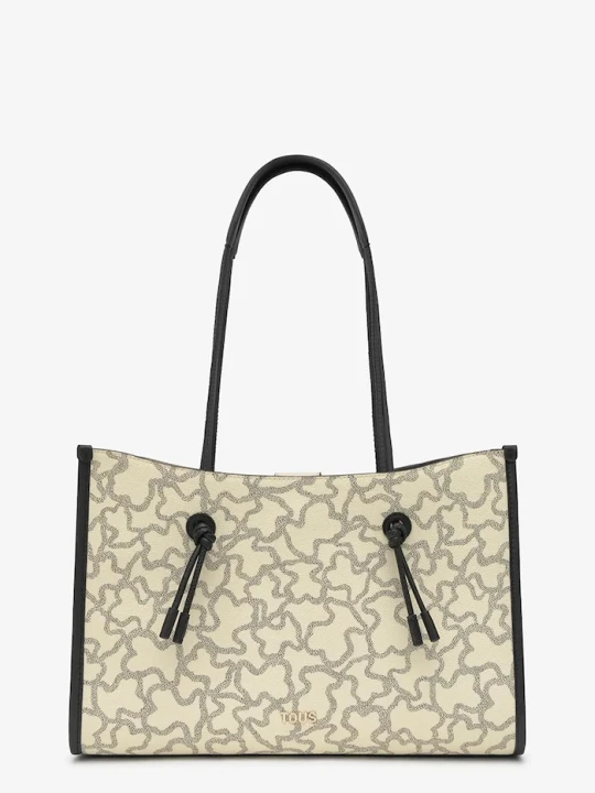 Zdjęcie produktu Tous torebka shopper damska z imitacji skóry beżowy