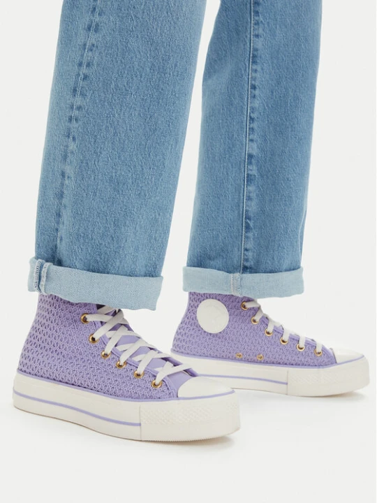 Zdjęcie produktu Trampki Converse Chuck Taylor All Star Lift Platform Knit Kadın Mor A13644C Fioletowy