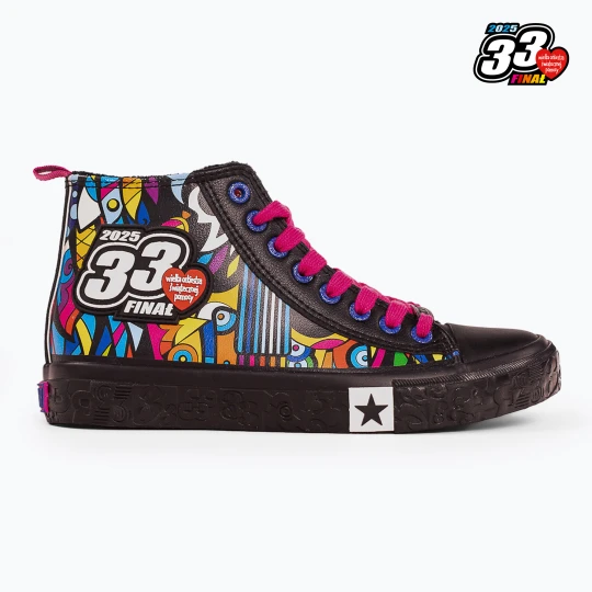 Zdjęcie produktu Trampki damskie oficjalne WOŚP BIG STAR RR274A653 czarny / multikolor