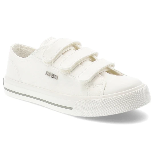 Zdjęcie produktu Trampki dziecięce Big Star, cholewka z materiału tekstylnego zapięcie na rzepy zaokrąglony gumowy nosek, białe, TT374169
