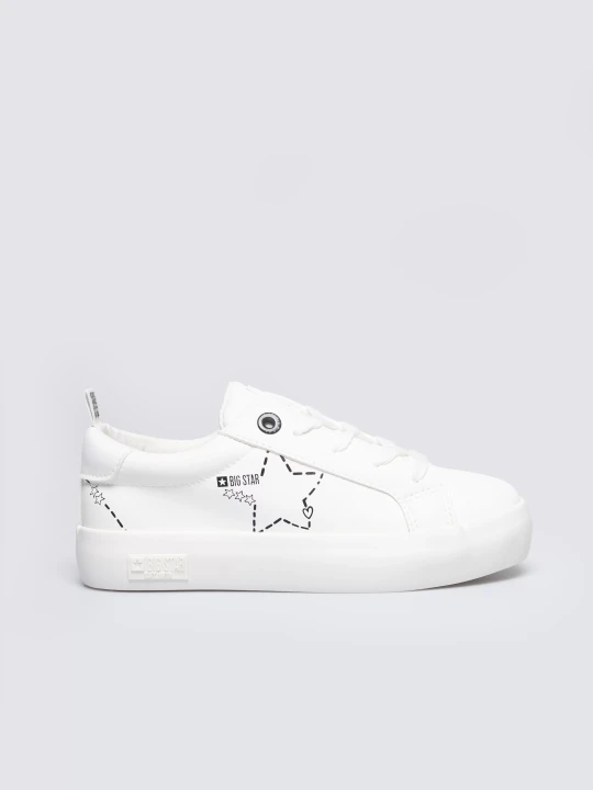 Zdjęcie produktu trampki dziewczęce ze skóry ekologicznej białe kk374222 101 Big Star