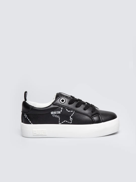 Zdjęcie produktu trampki dziewczęce ze skóy ekologicznej czarne kk374223 906 Big Star