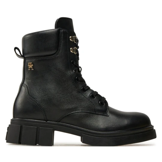 Zdjęcie produktu Trapery Tommy Hilfiger Lace-Up Biker Leather FW0FW08167 Czarny