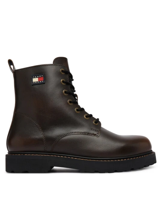 Zdjęcie produktu Trapery Tommy Jeans Archive '01 Brushed Leather EM0EM01787 Brązowy ciemny