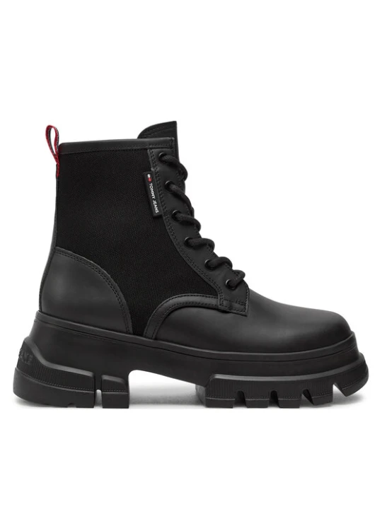 Zdjęcie produktu Trapery Tommy Jeans Tjw Chunky Lace Up Boot Mix Mat EN0EN02554 Czarny