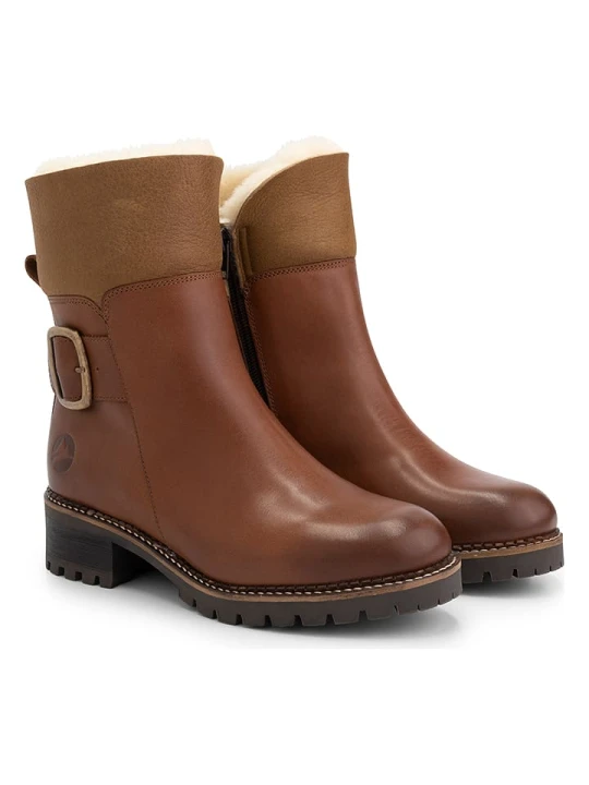Zdjęcie produktu TRAVELIN' Skórzane botki "Gyre" w kolorze jasnobrązowym rozmiar: 40