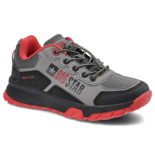 Zdjęcie produktu Trekkingi unisex Big Star, cholewka z przewiewnej siateczki i trwałych materiałów sportowe sznurowanie amortyzująca podeszwa, szare, II374058
