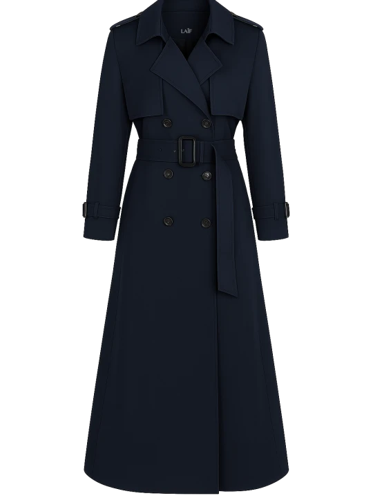 Zdjęcie produktu Trencz 02 Elegant Navy - Granatowy płaszcz damski LAÏF