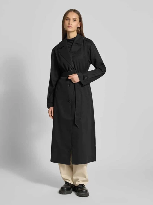 Zdjęcie produktu Płaszcz typu trench w długości longline o kroju regular fit, model 'LINE' Only Czarny