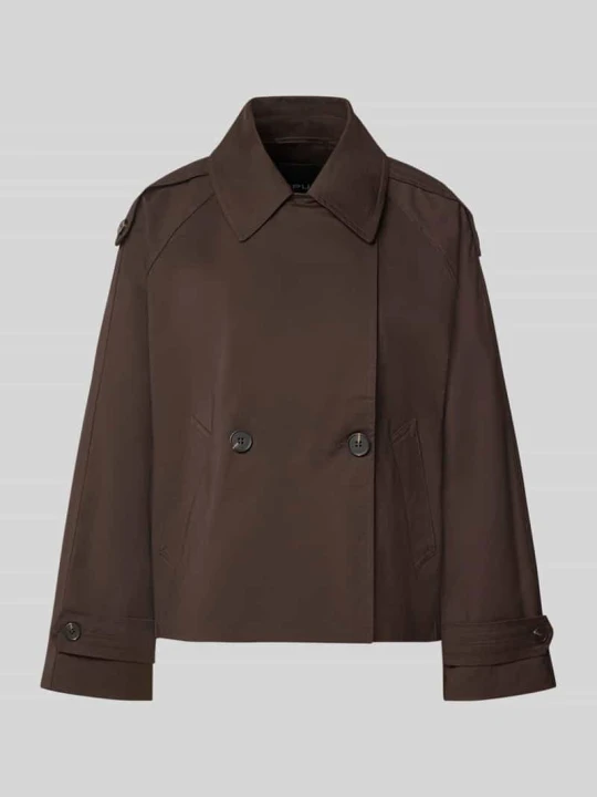 Zdjęcie produktu Trencz o kroju loose fit z mieszanka lyocellu model 'Haweni' Opus Ciemnobrązowy