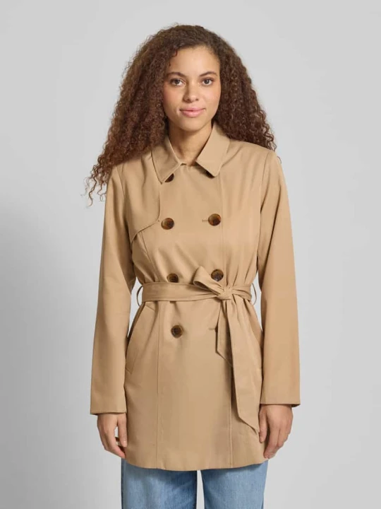 Zdjęcie produktu Trencz w kroju regular fit z listwą guzikową 2-rzędową Model 'VALERIE' Only Beżowy